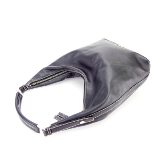 Gucci Metal Fittings Hobo Leather Black Gold Shoulder Bag - Picture 3 of 6